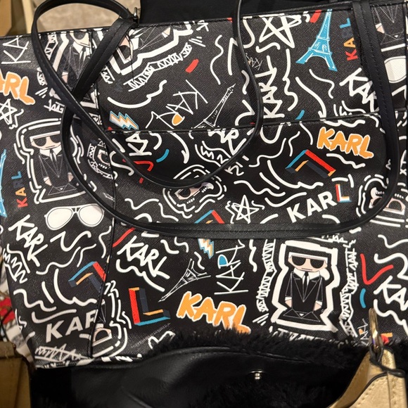 Karl Lagerfeld Paris Adele tote bag with Karl art - Picture 4 of 6